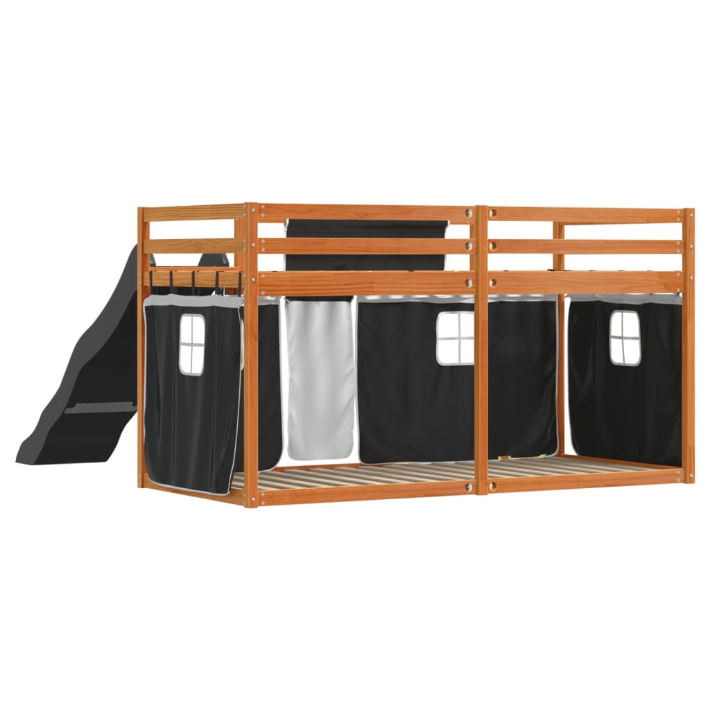 Bunk Bed without Mattress with Slide White and Black 90x200 cm
