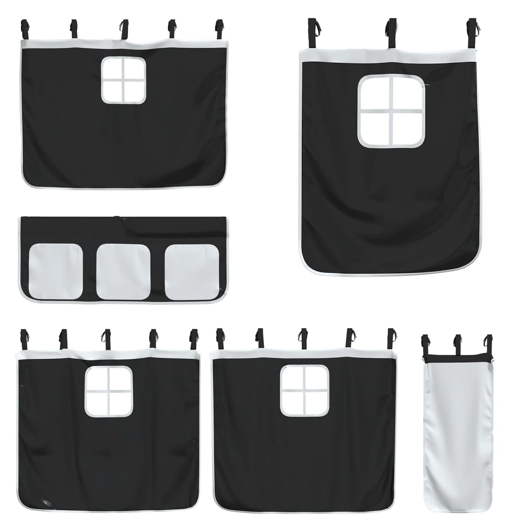 Bunk Bed without Mattress with Slide White and Black 90x190 cm Single