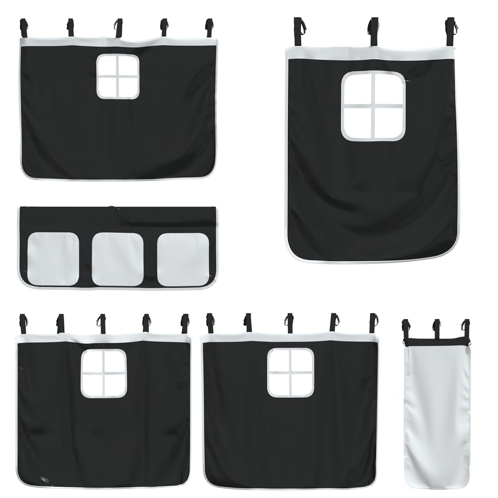 Bunk Bed without Mattress with Slide White and Black 90x190 cm Single