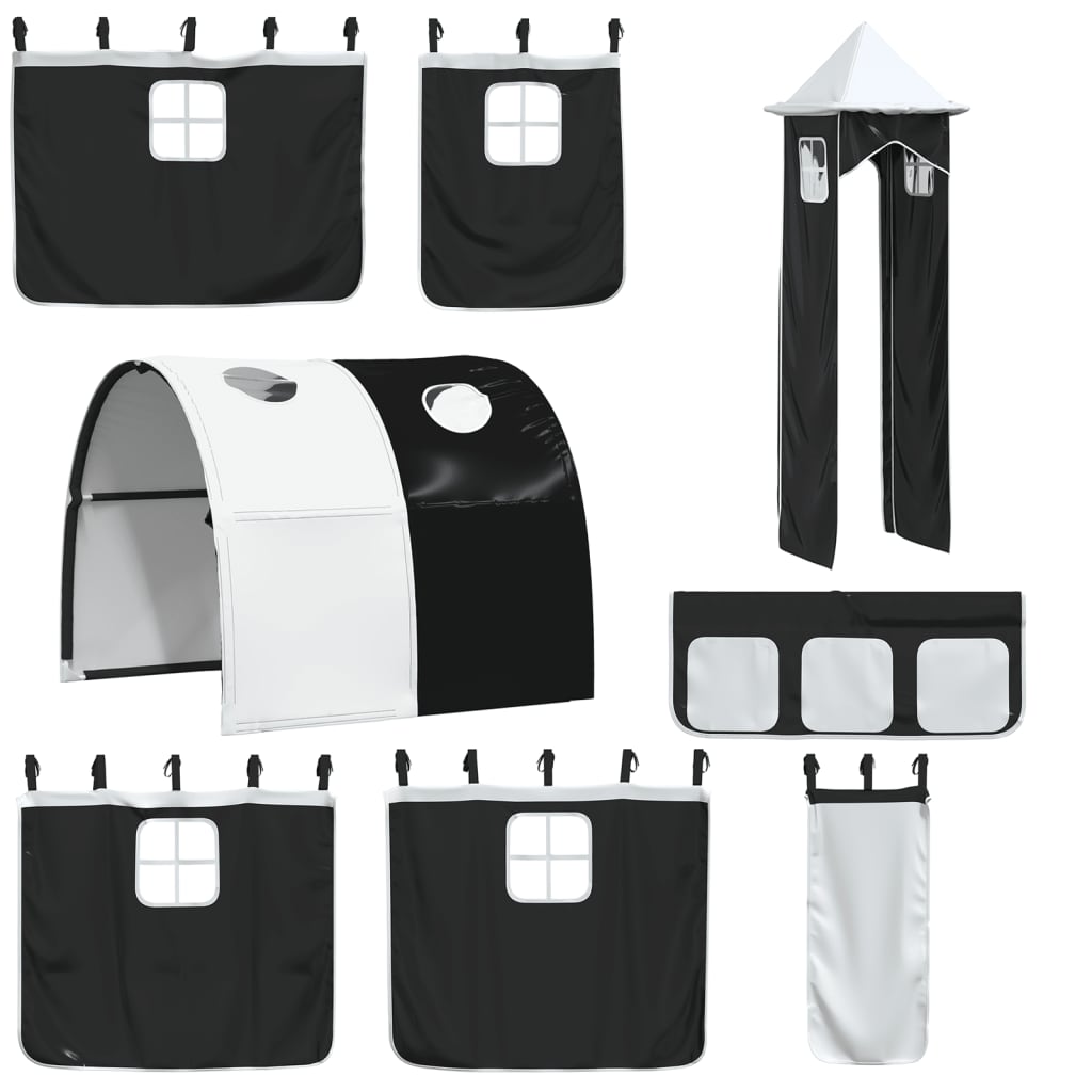 Bunk Bed without Mattress with Slide White and Black 80x200 cm