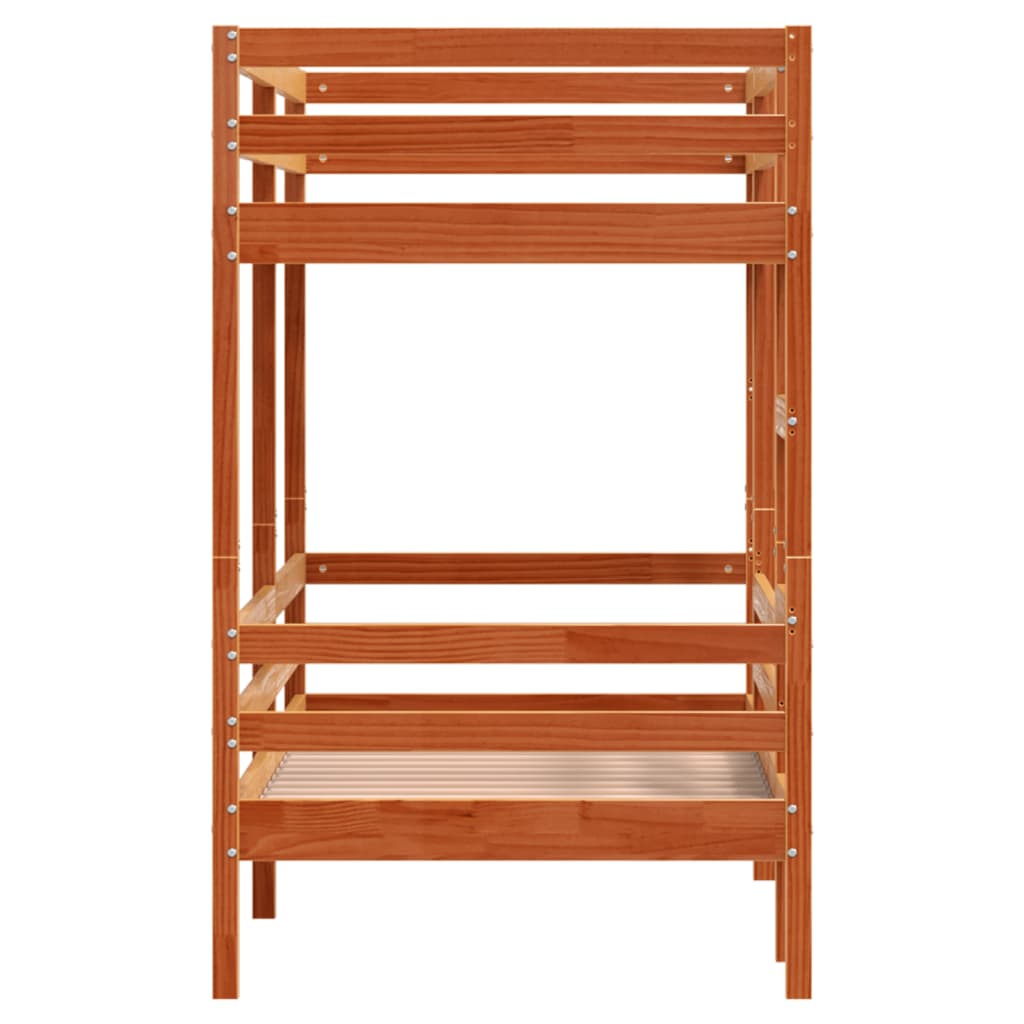 Bunk Bed without Mattress Wax Brown 80x200 cm Solid Wood Pine