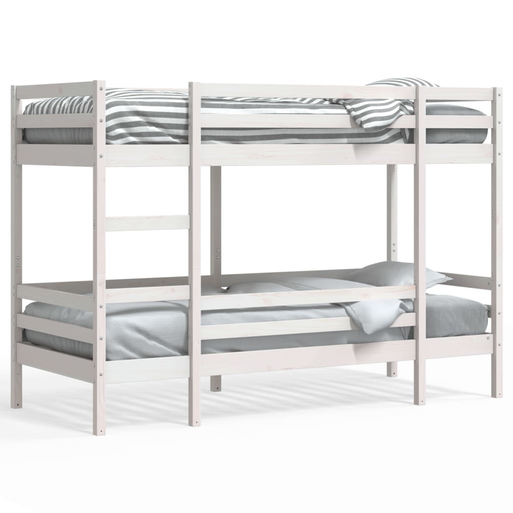 Bunk Bed without Mattress White 90x200 cm Solid Wood Pine