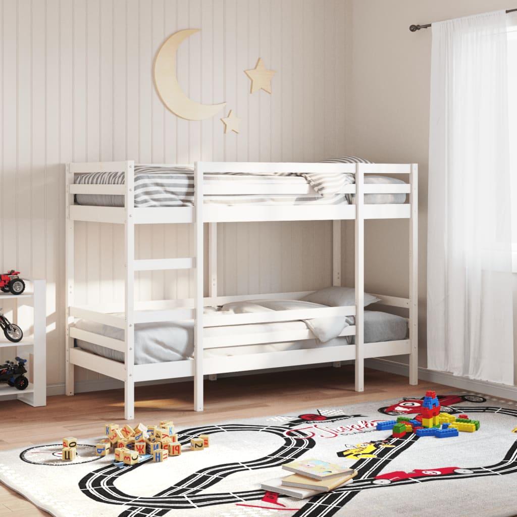 Bunk Bed without Mattress White 90x200 cm Solid Wood Pine