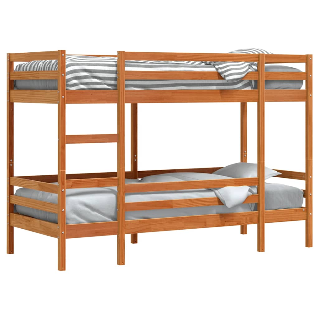 Bunk Bed without Mattress Wax Brown 90x200 cm Solid Wood Pine