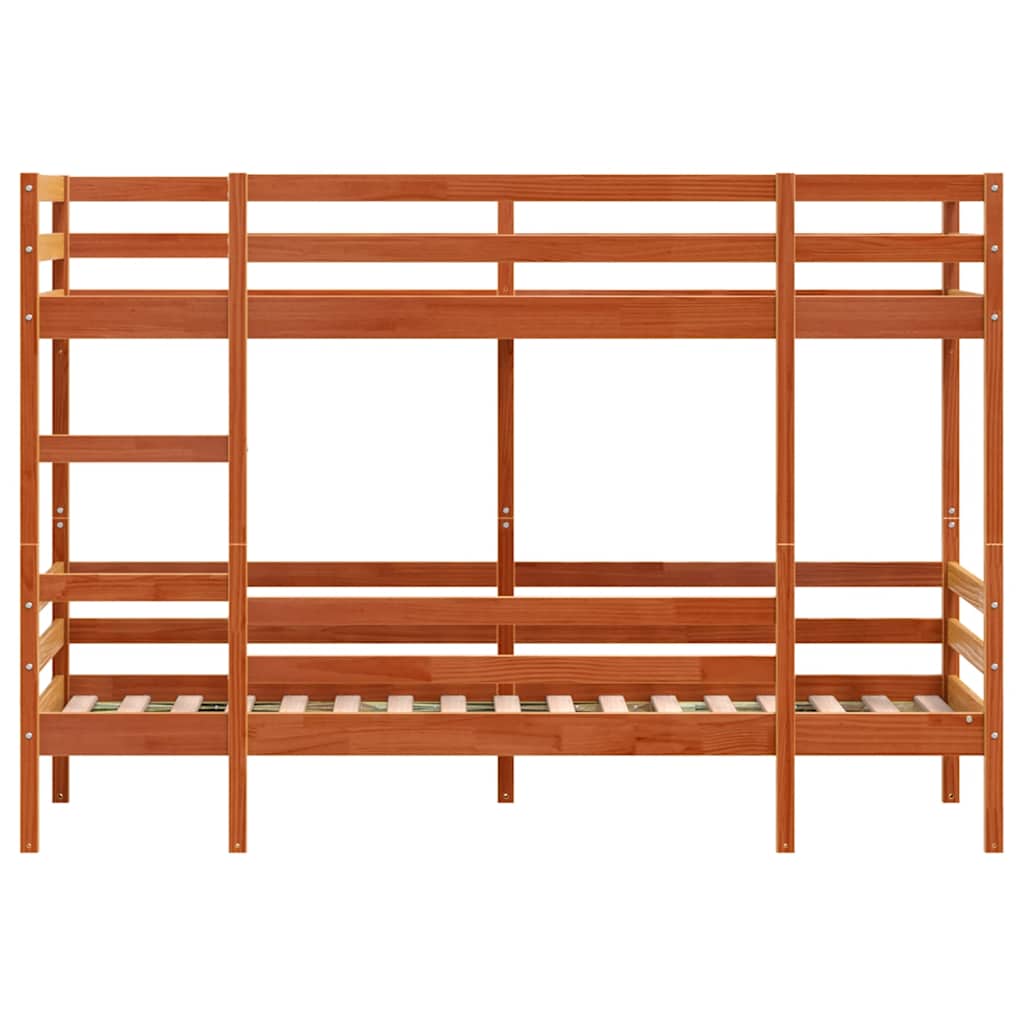 Bunk Bed without Mattress Wax Brown 90x200 cm Solid Wood Pine