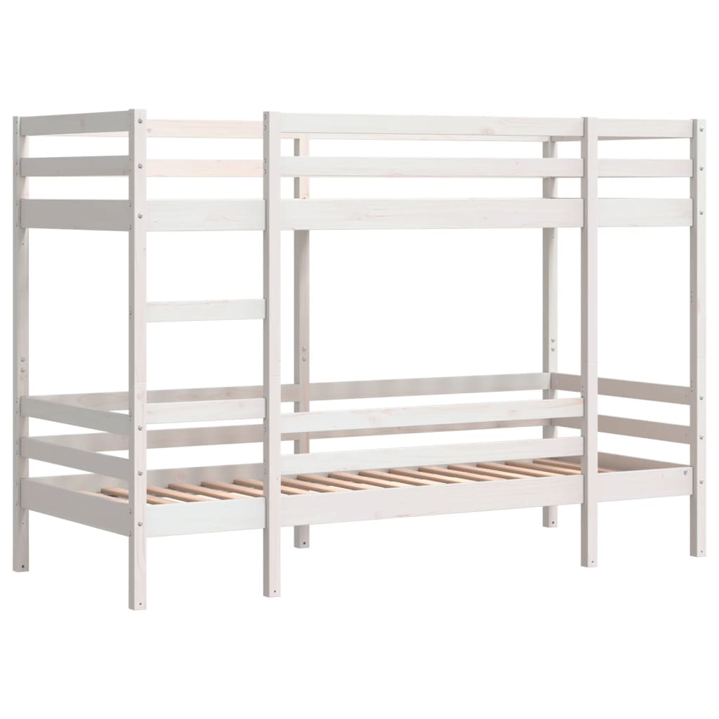 Bunk Bed without Mattress White 90x190 cm Single Solid Wood Pine