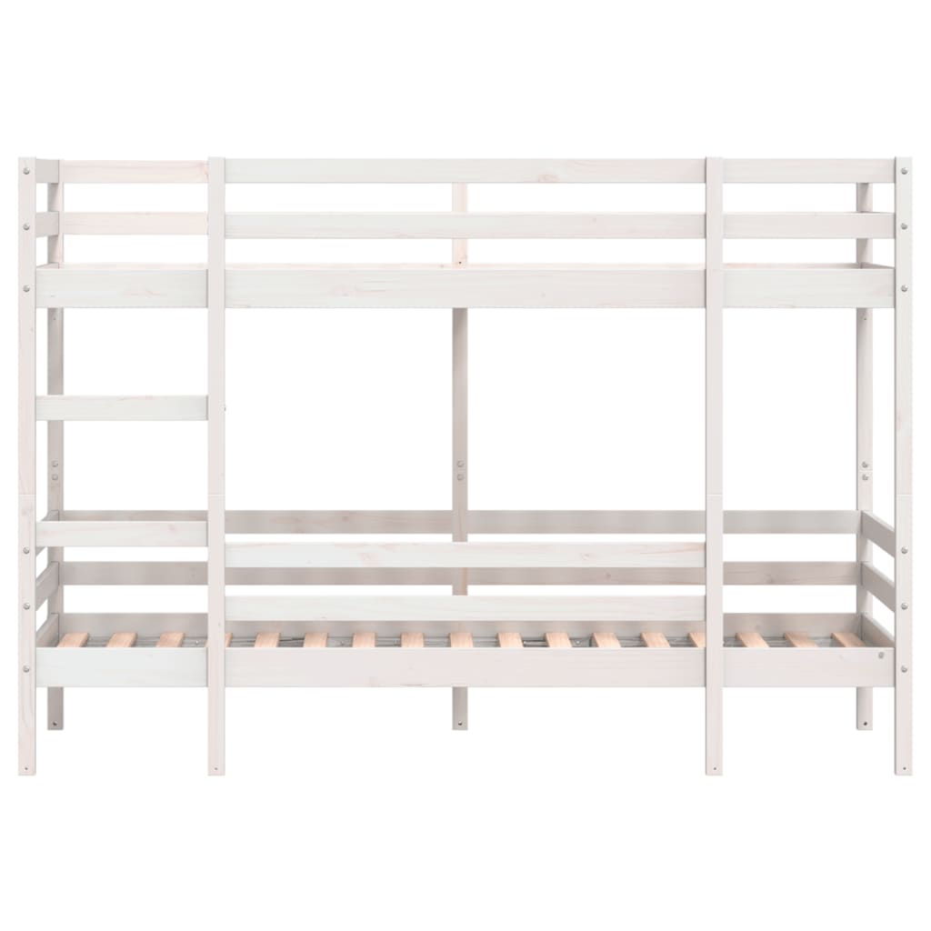 Bunk Bed without Mattress White 90x190 cm Single Solid Wood Pine