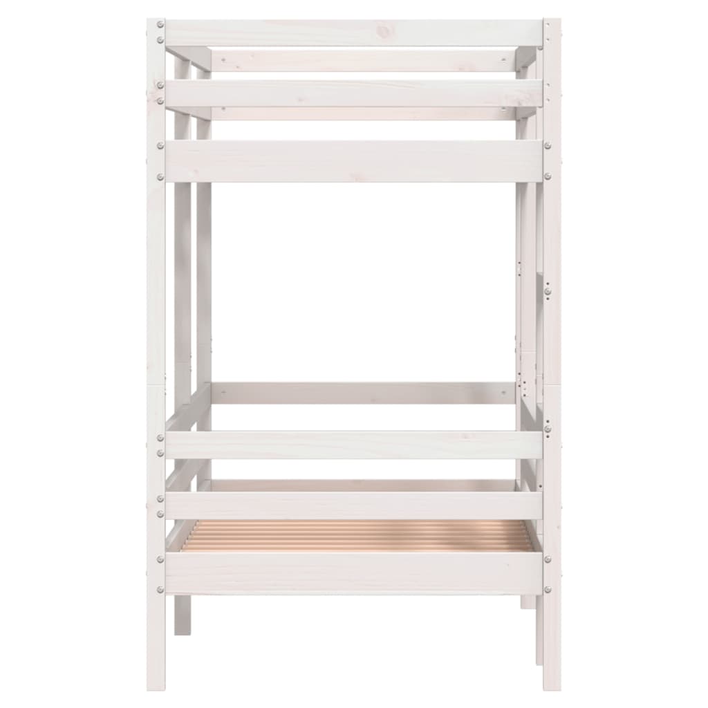 Bunk Bed without Mattress White 90x190 cm Single Solid Wood Pine