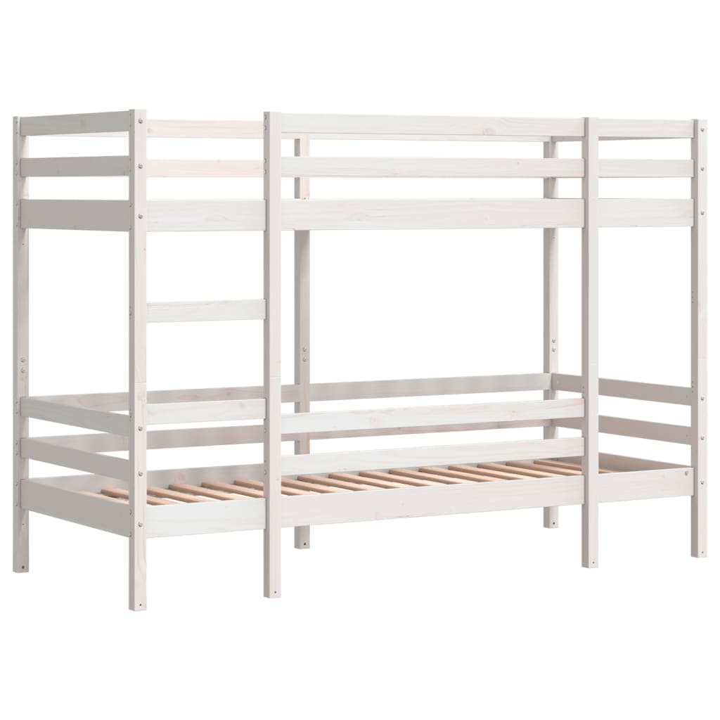 Bunk Bed without Mattress White 75x190 cm Small Single Solid Wood Pine