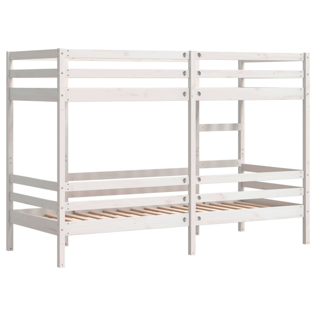 Bunk Bed without Mattress White 75x190 cm Small Single Solid Wood Pine