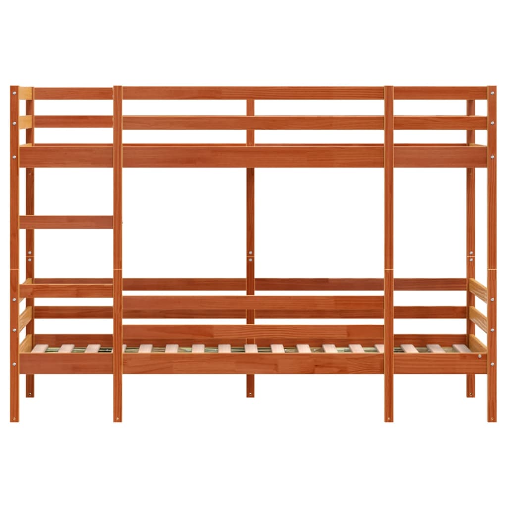 Bunk Bed without Mattress Wax Brown 75x190 cm Small Single Solid Wood Pine