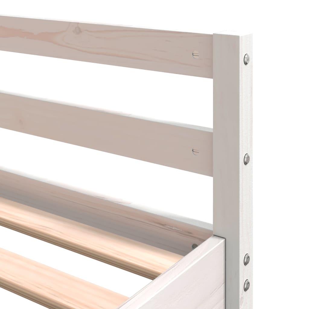 Loft Bed with Desk and Ladder White 180x200 cm Super King Solid Wood Pine