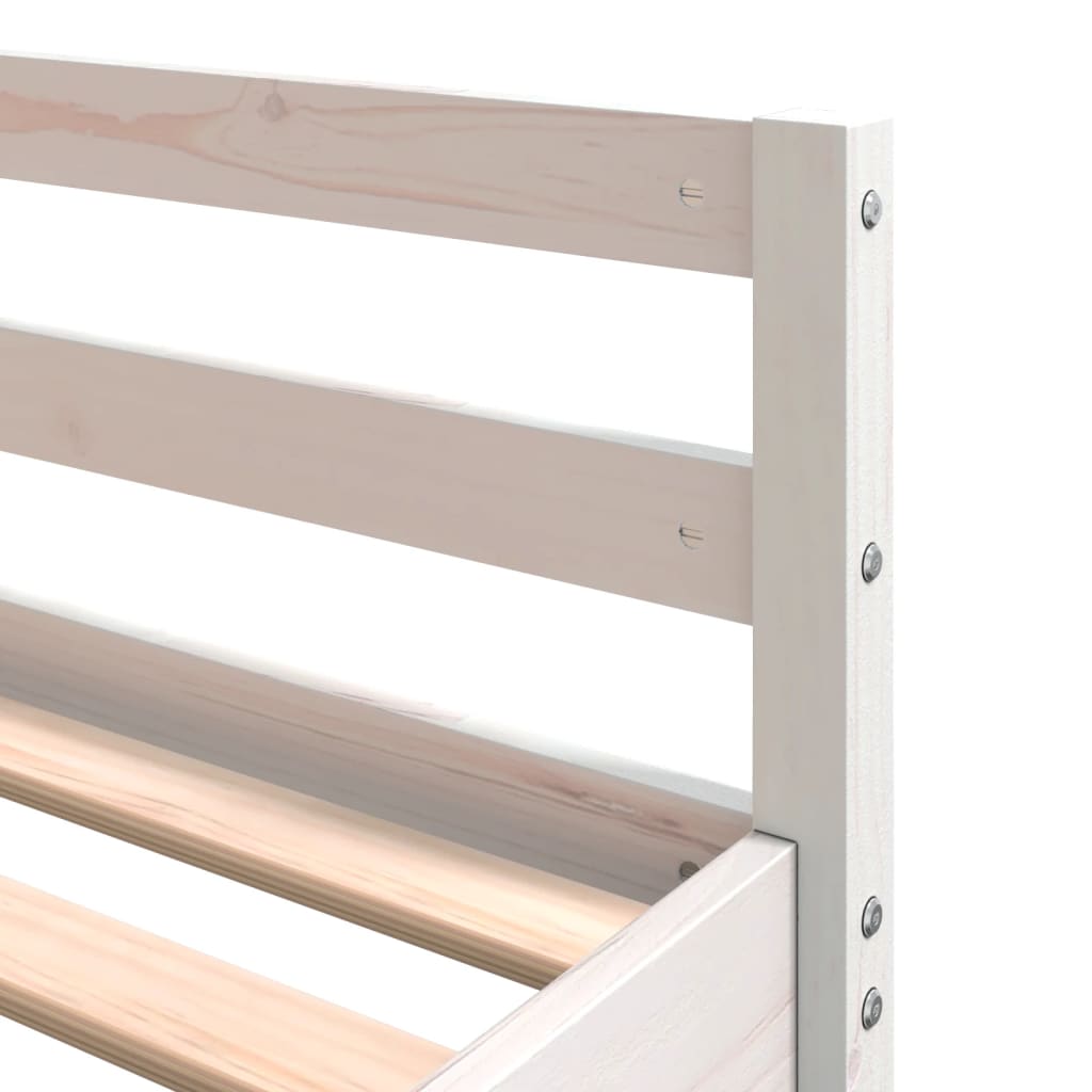 Loft Bed with Desk and Ladder White 160x200 cm Solid Wood Pine