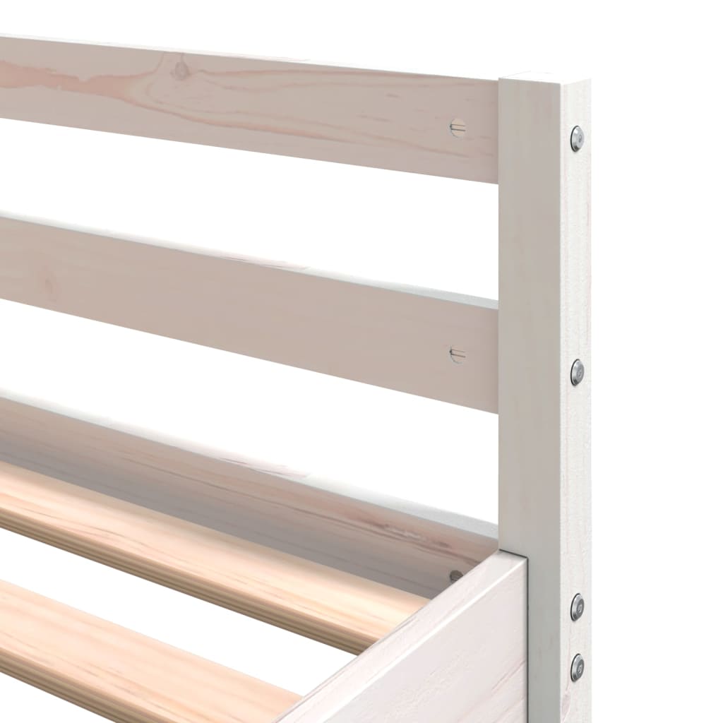 Loft Bed with Desk and Ladder White 140x200 cm Solid Wood Pine