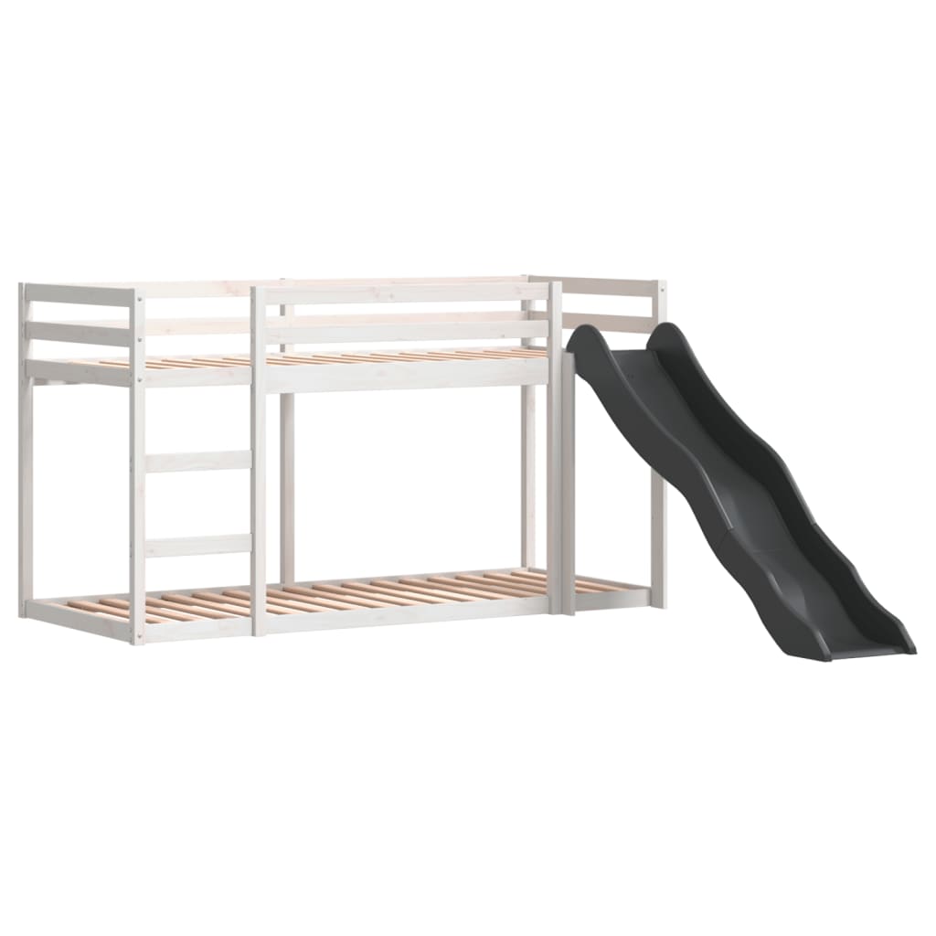 Bunk Bed with Slide&Ladder without Mattress White 90x200 cm