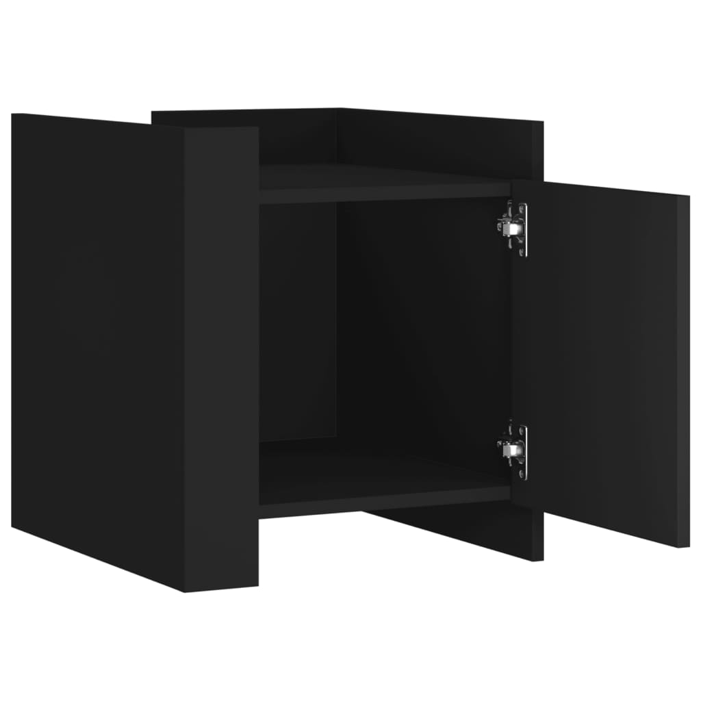 Bedside Cabinet Black 45x50x50 cm Engineered Wood