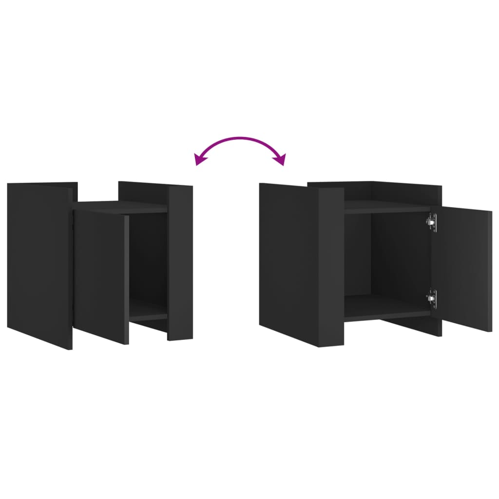 Bedside Cabinet Black 45x50x50 cm Engineered Wood