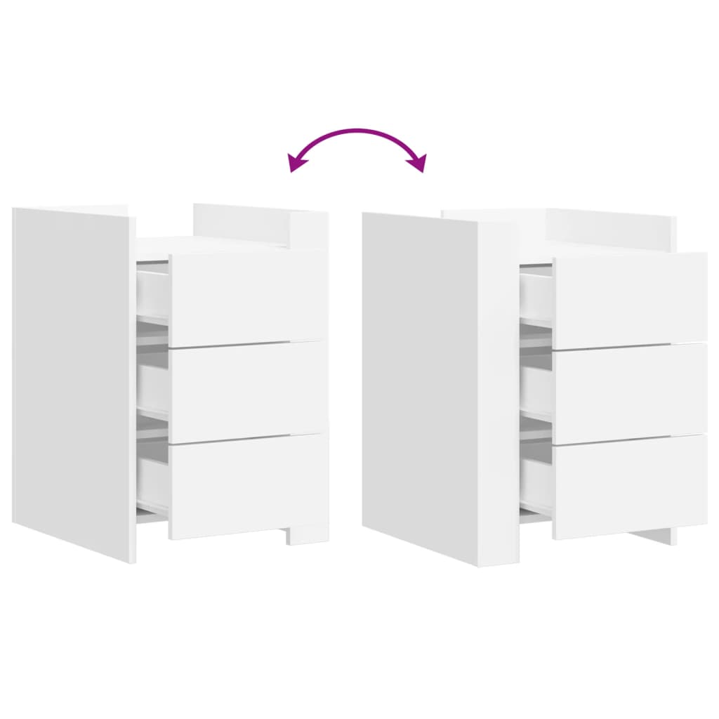 Bedside Cabinet White 45x50x65 cm Engineered Wood