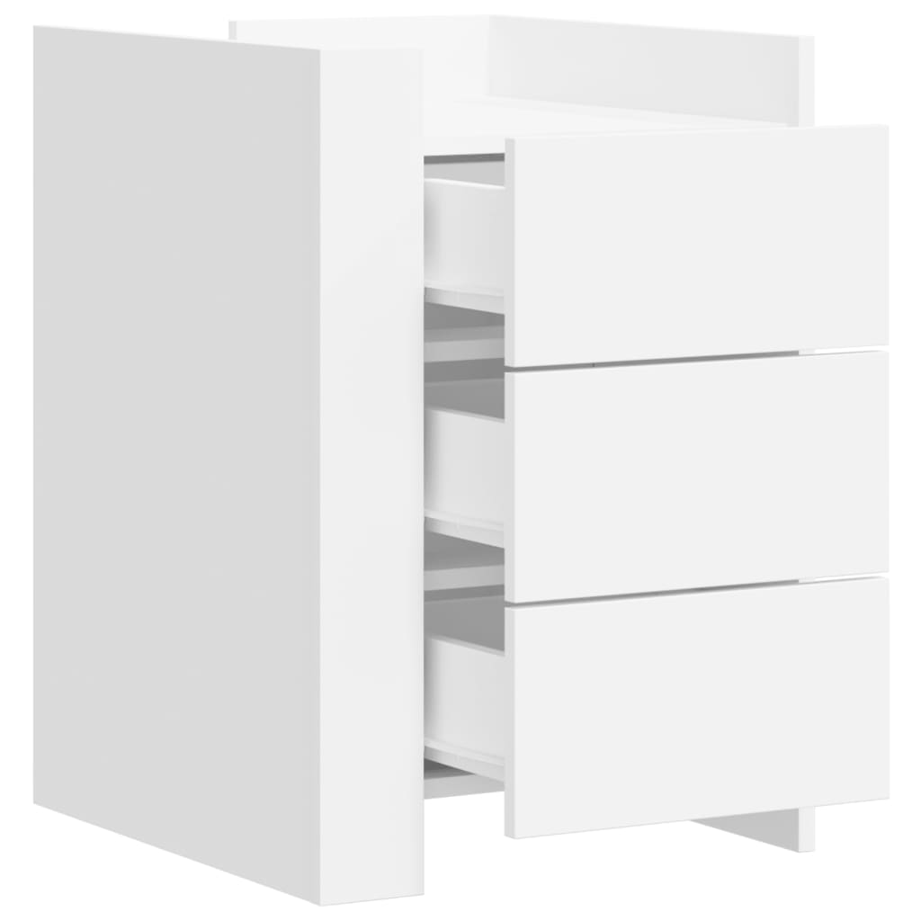 Bedside Cabinet White 45x50x65 cm Engineered Wood