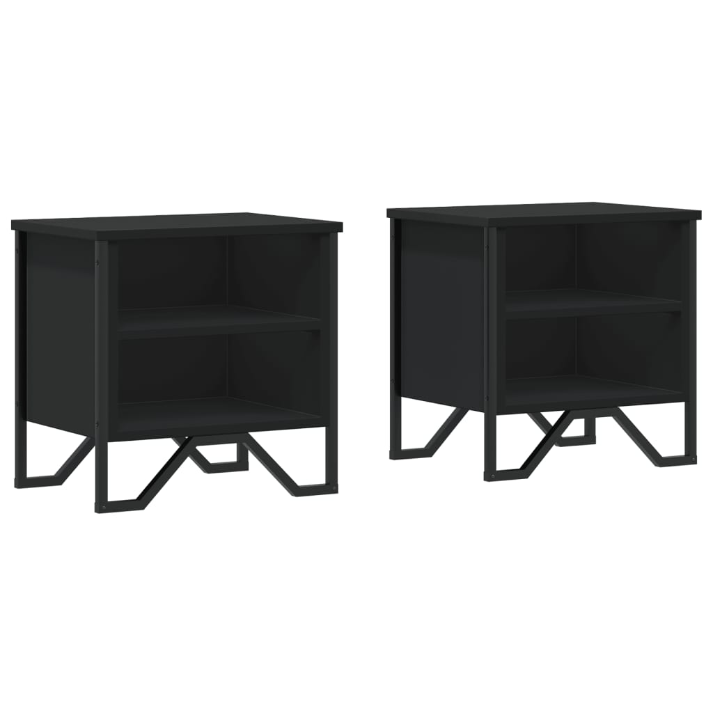 Bedside Cabinet Black 2 pcs 40x30x40 cm Engineered Wood