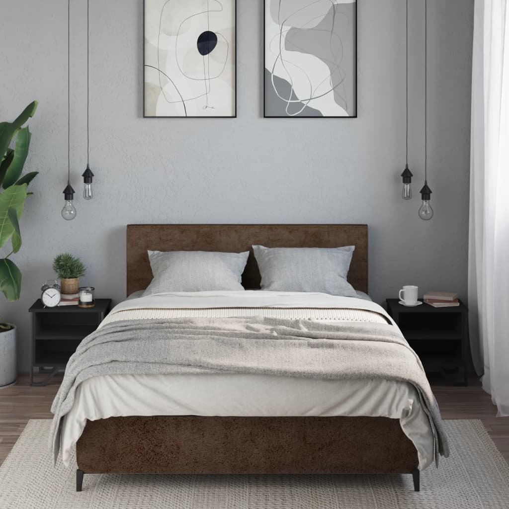 Bedside Cabinet Black 2 pcs 40x30x40 cm Engineered Wood