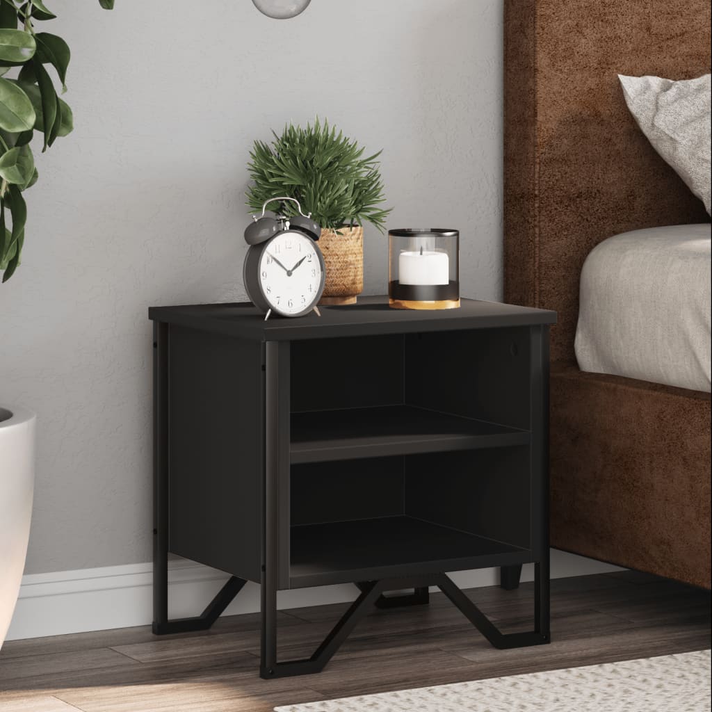 Bedside Cabinet Black 2 pcs 40x30x40 cm Engineered Wood