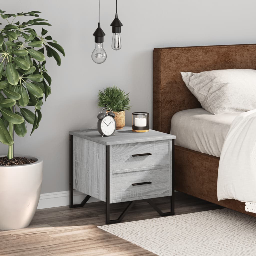 Bedside Cabinet Grey Sonoma 40x41x40 cm Engineered Wood