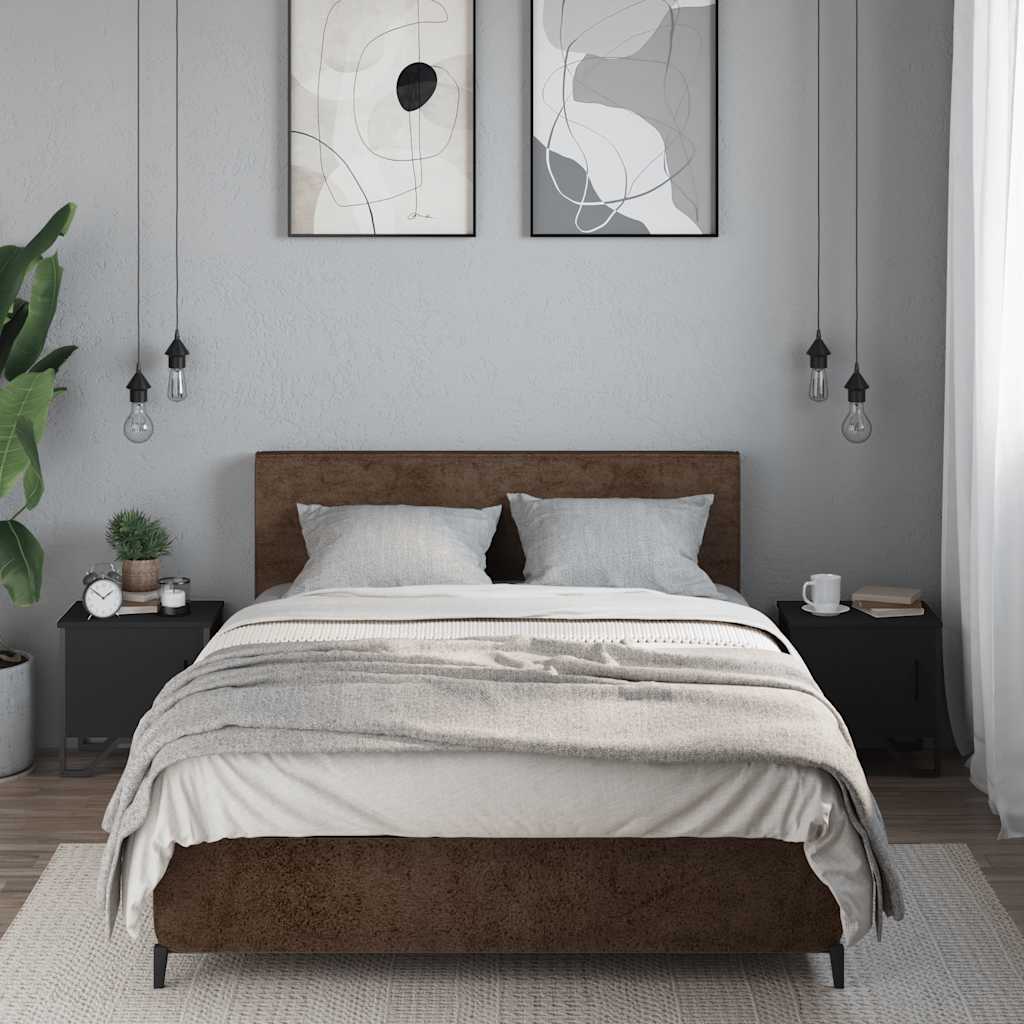 Bedside Cabinets 2 pcs Black 40x30x40 cm Engineered Wood