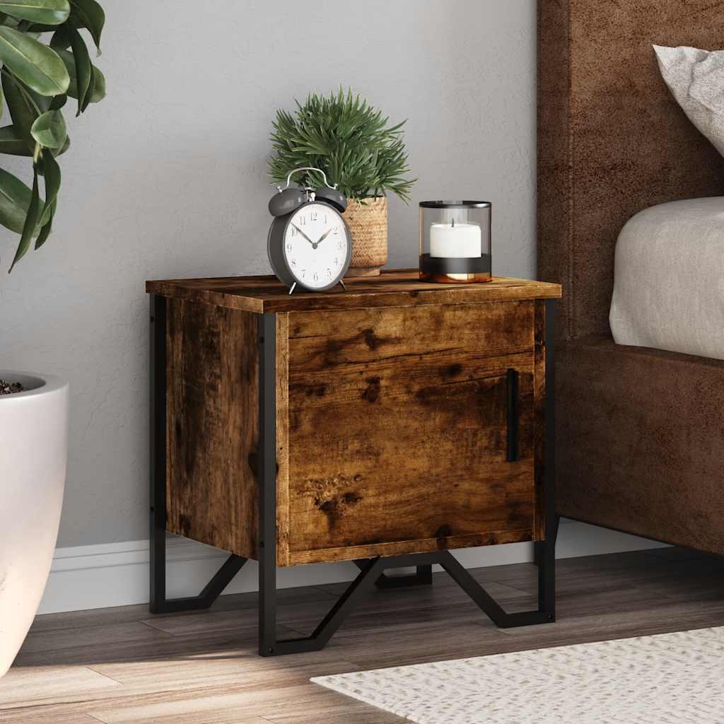 Bedside Cabinets 2 pcs Smoked Oak 40x30x40 cm Engineered Wood