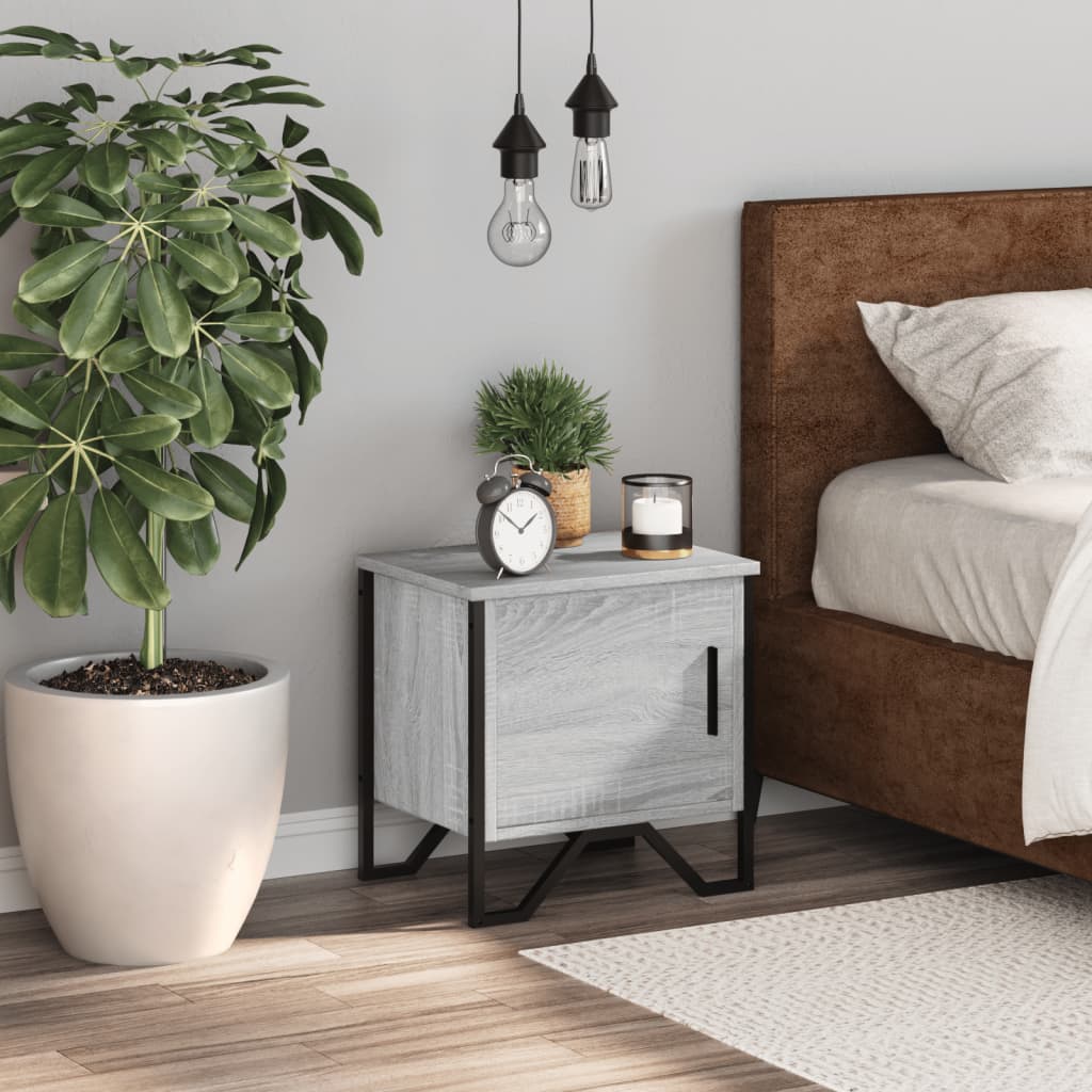 Bedside Cabinet Grey Sonoma 40x30x40 cm Engineered Wood