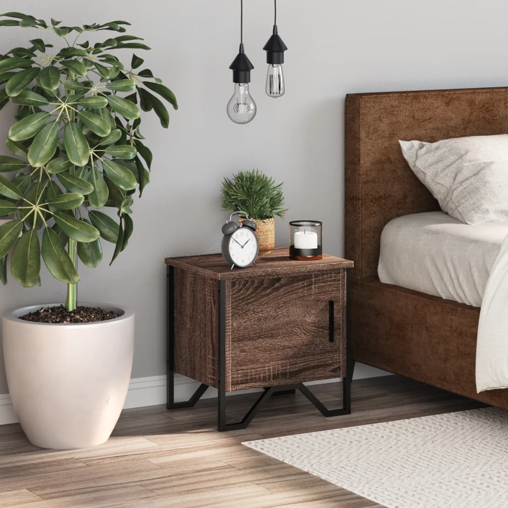 Bedside Cabinet Brown Oak 40x30x40 cm Engineered Wood
