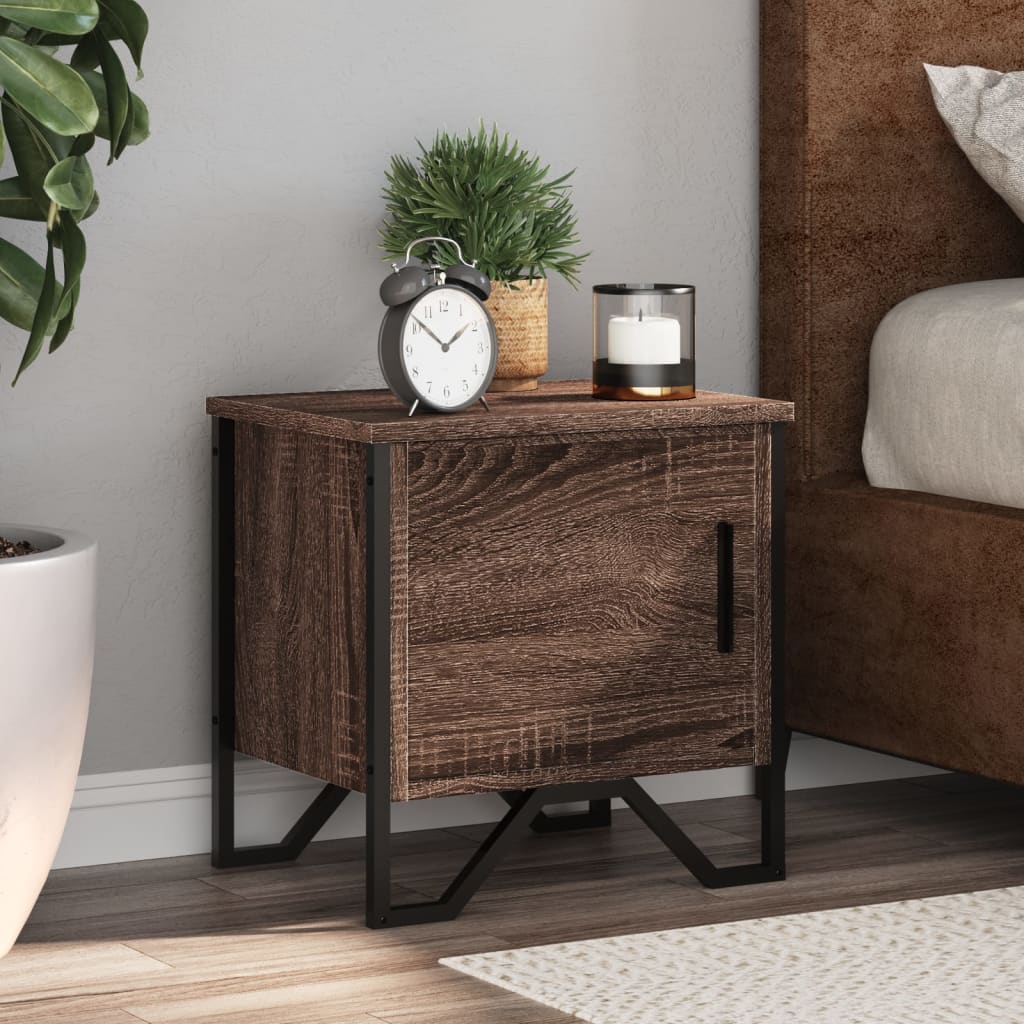 Bedside Cabinet Brown Oak 40x30x40 cm Engineered Wood