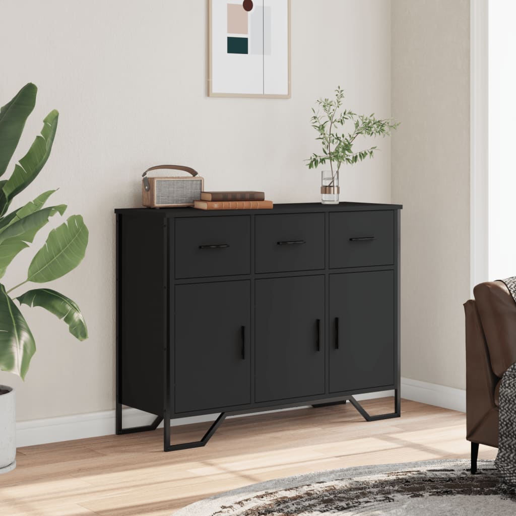 Sideboard Black 97x32.5x74.5 cm Engineered Wood