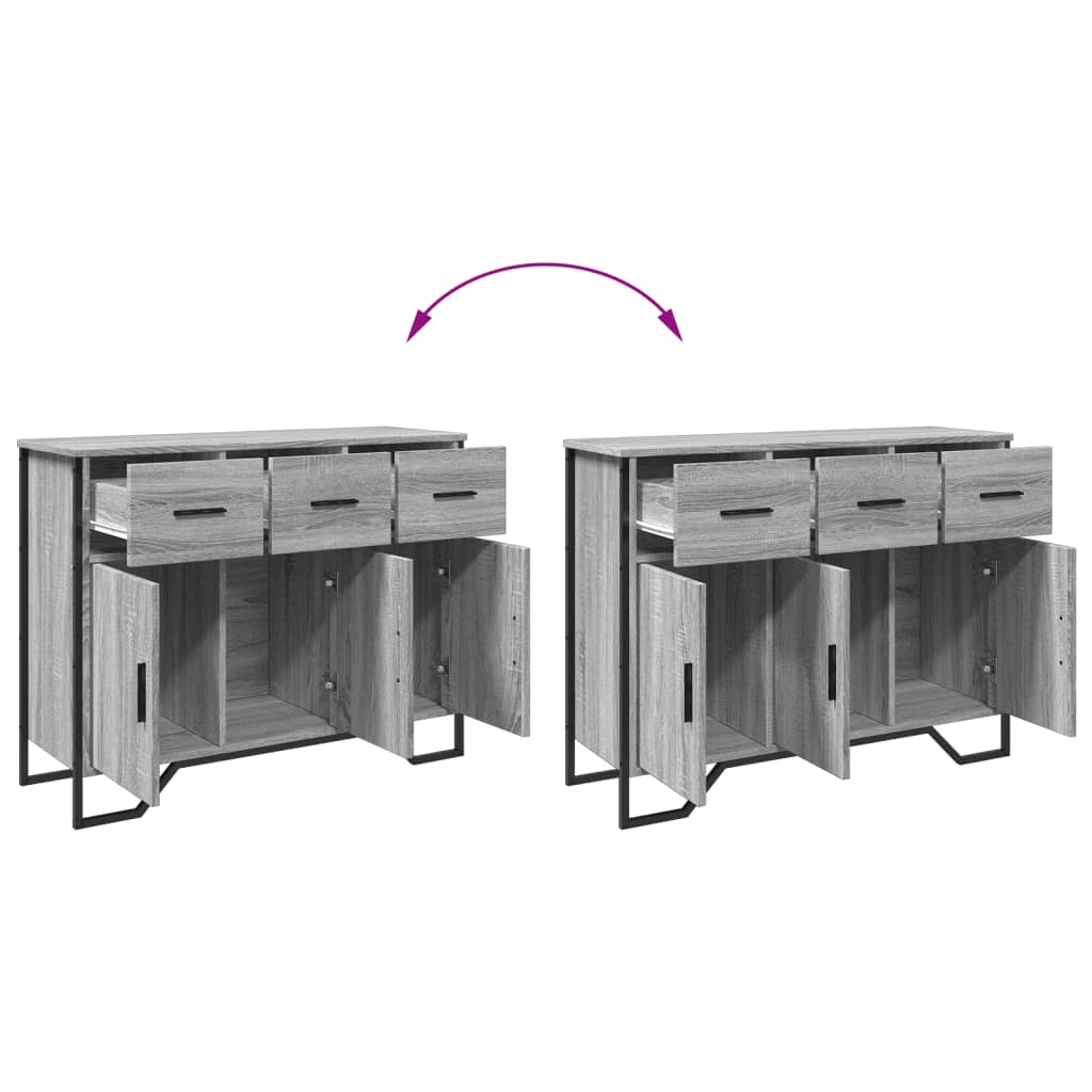 Sideboard Grey Sonoma 97x32.5x74.5 cm Engineered Wood