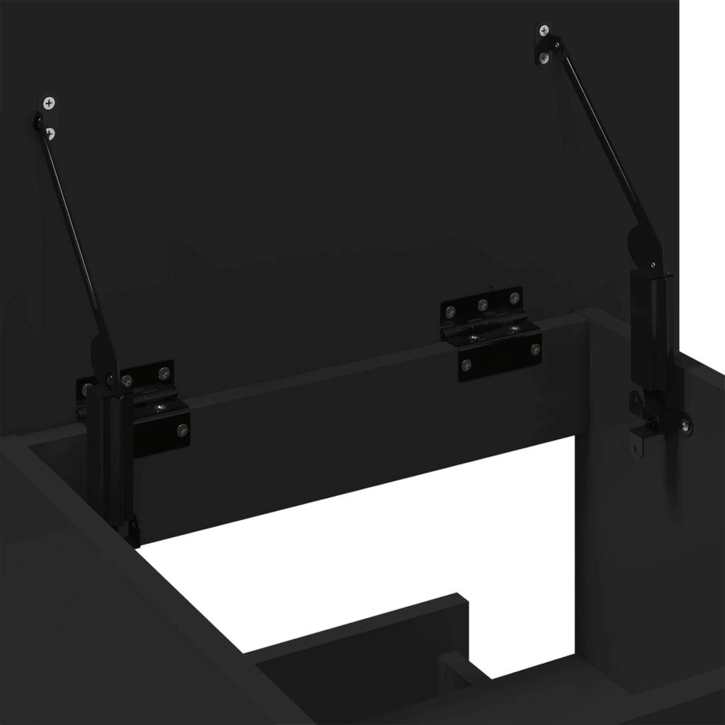 Lectern with Wheels & Drawer Black 55x55x107 cm Engineered Wood