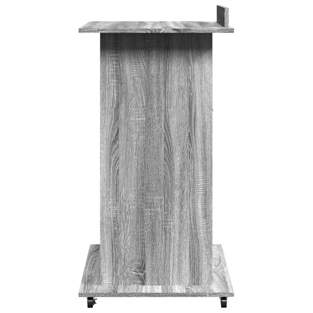 Lectern with Wheels & Drawer Grey Sonoma 55x55x107 cm Engineered Wood
