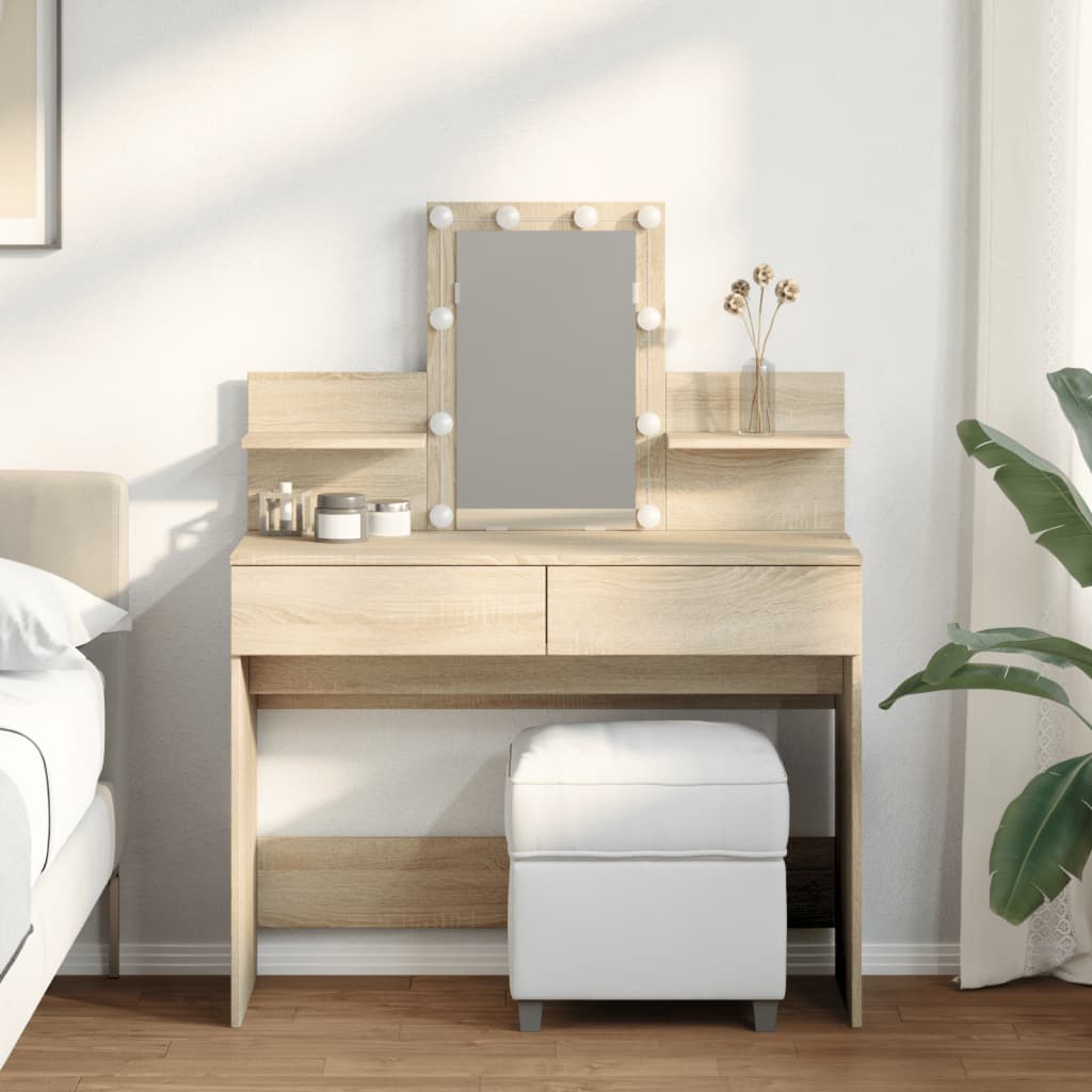 Dressing Table With Led 100X40X130 Cm