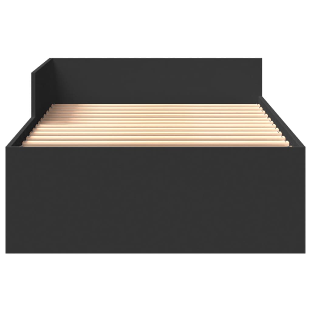 Bed Frame without Mattress Black 100x200 cm Engineered Wood
