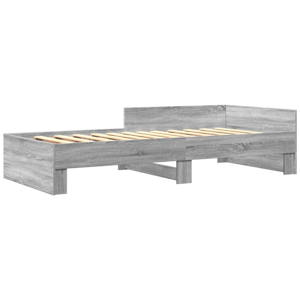 Bed Frame without Mattress Grey Sonoma 100x200 cm Engineered Wood