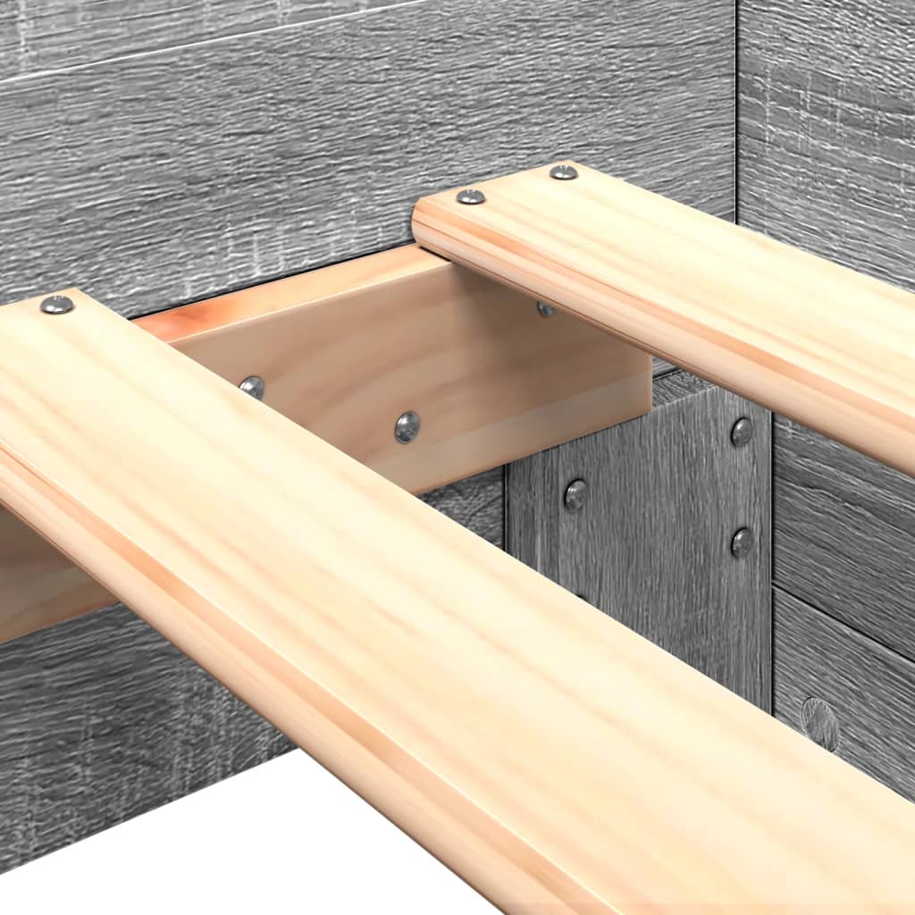 Bed Frame without Mattress Grey Sonoma 100x200 cm Engineered Wood