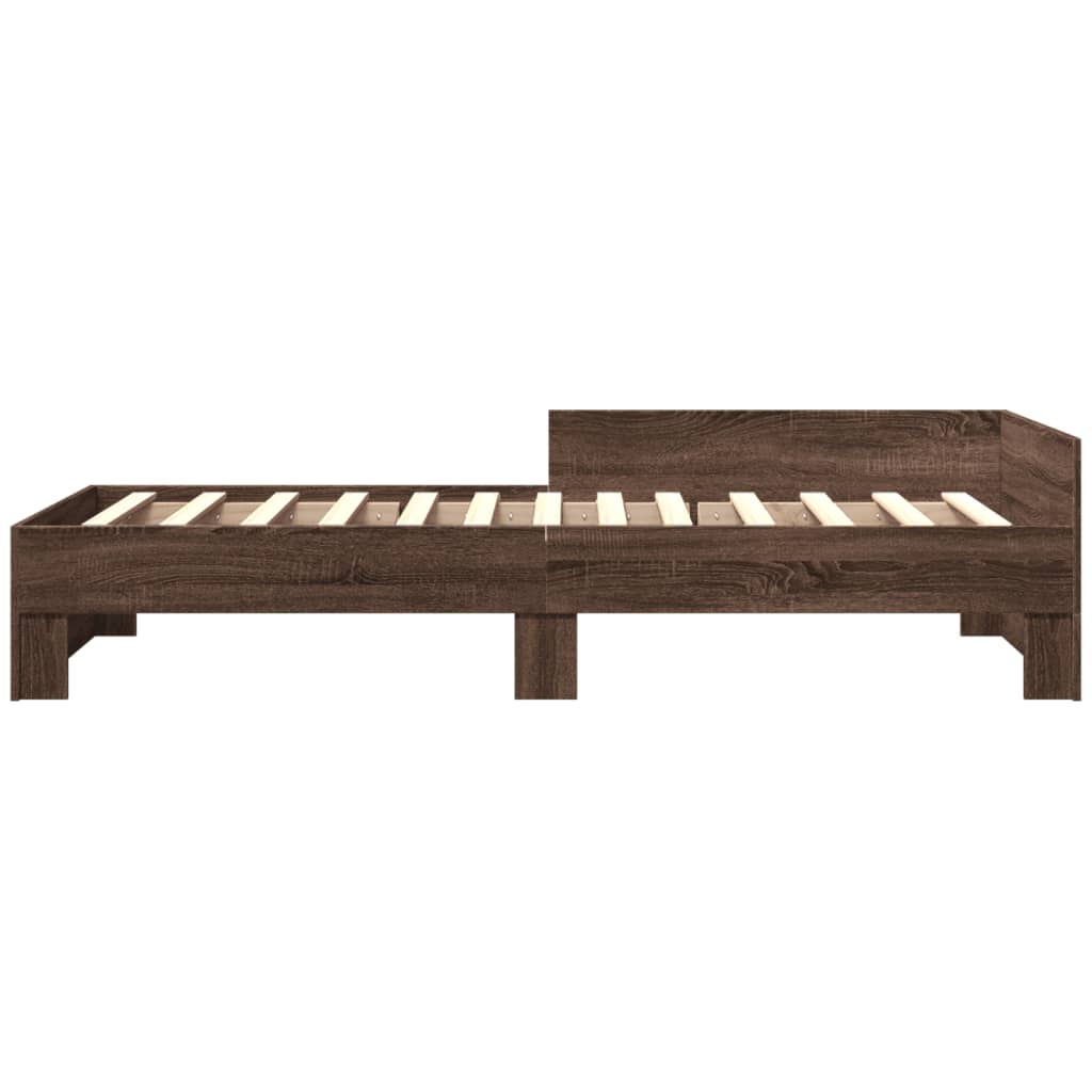 Bed Frame without Mattress Brown Oak 90x190 cm Single Engineered Wood