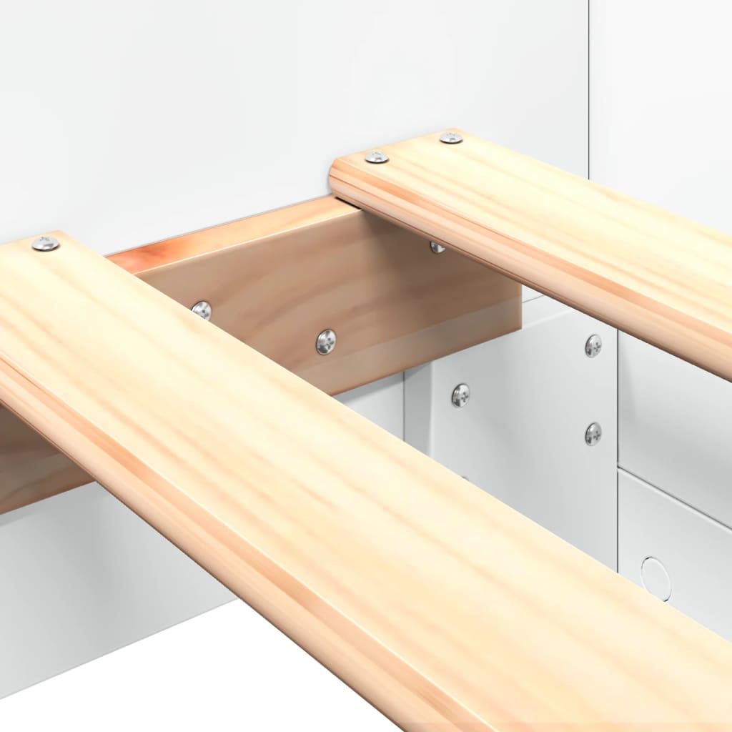 Bed Frame without Mattress White 75x190 cm Small Single Engineered Wood