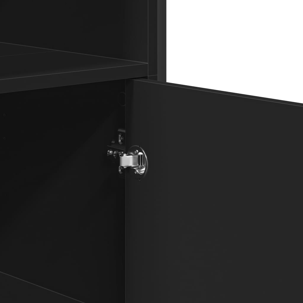 Highboard Black 79.5x35.5x137.5 cm Engineered wood