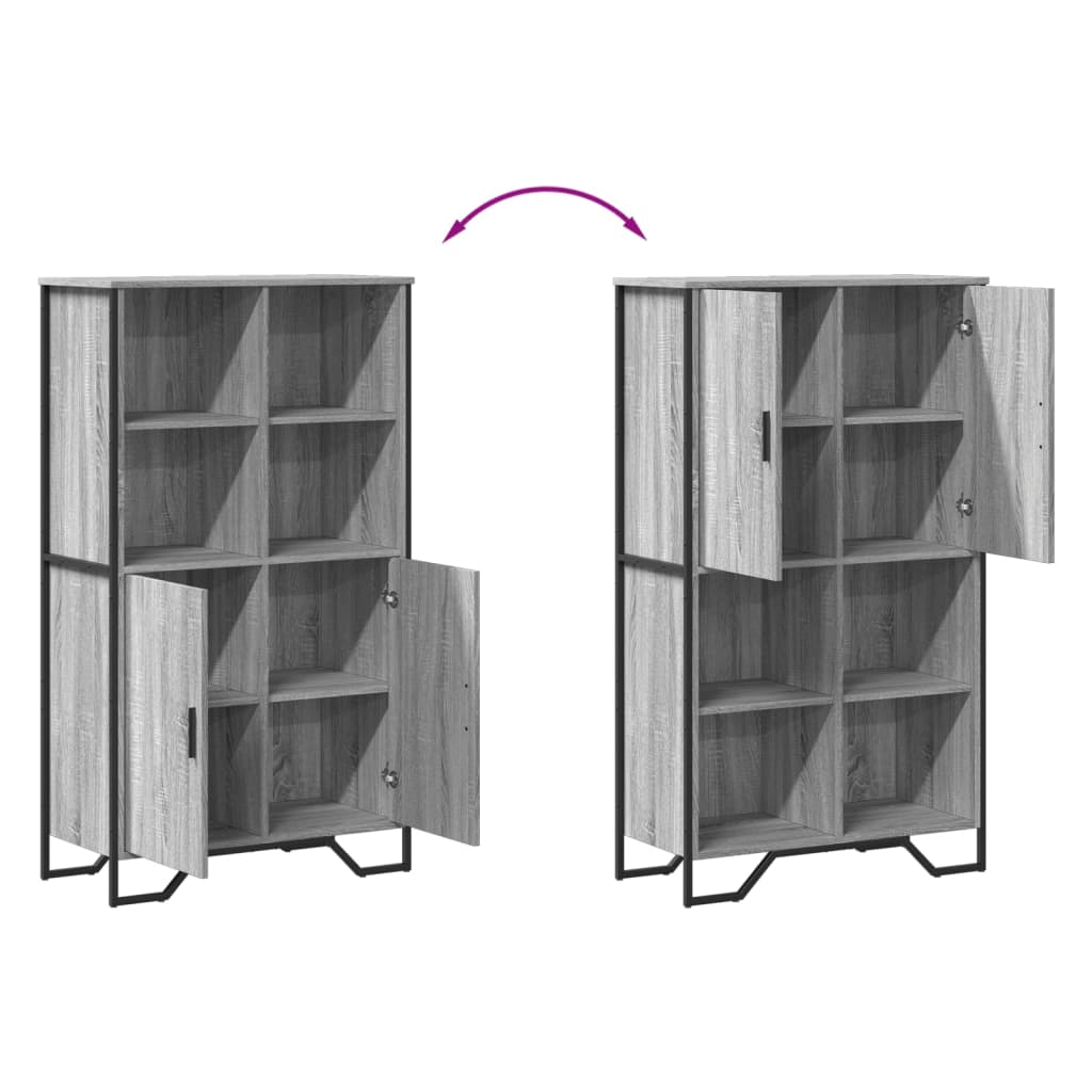 Highboard Grey Sonoma 79.5x35.5x137.5 cm Engineered wood