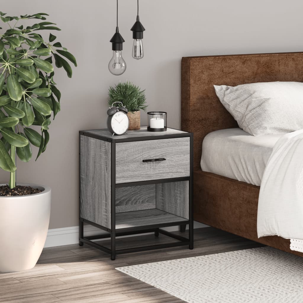 Bedside Cabinet Grey Sonoma 40x31x50 cm Engineered Wood