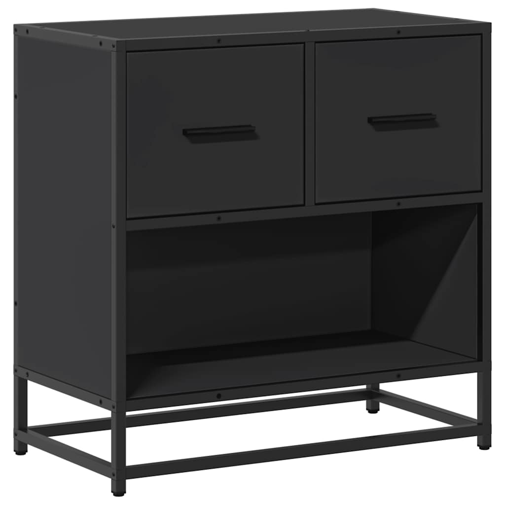 Bedside Cabinet Black 60x31x60 cm Engineered Wood and Metal