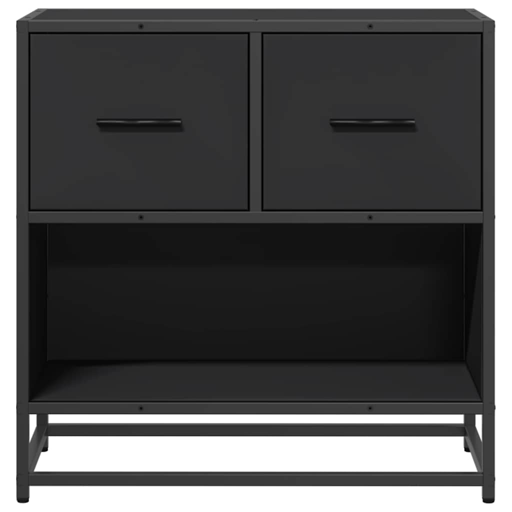 Bedside Cabinet Black 60x31x60 cm Engineered Wood and Metal