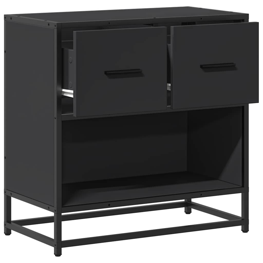 Bedside Cabinet Black 60x31x60 cm Engineered Wood and Metal