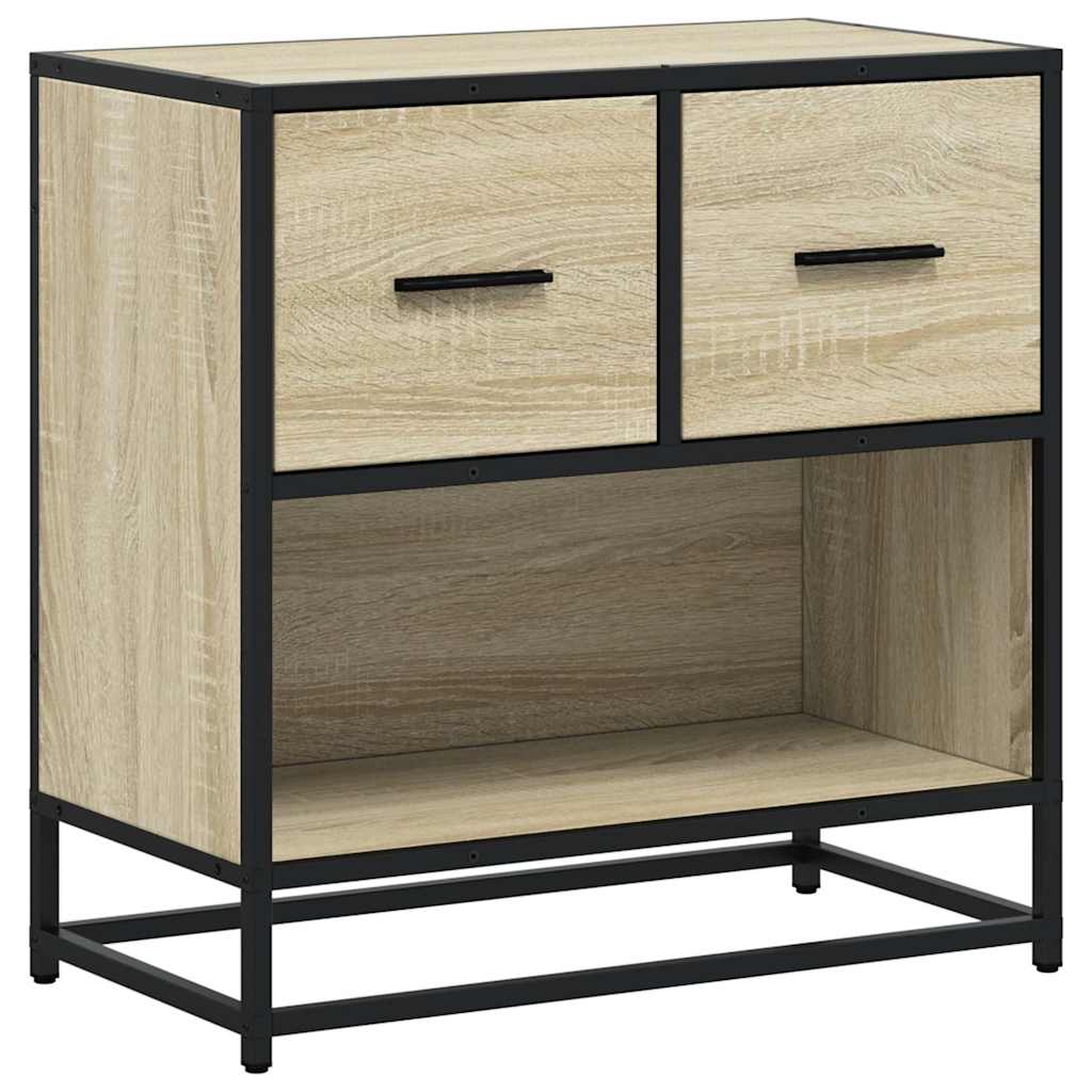Bedside Cabinet Sonoma Oak 60x31x60 cm Engineered Wood and Metal
