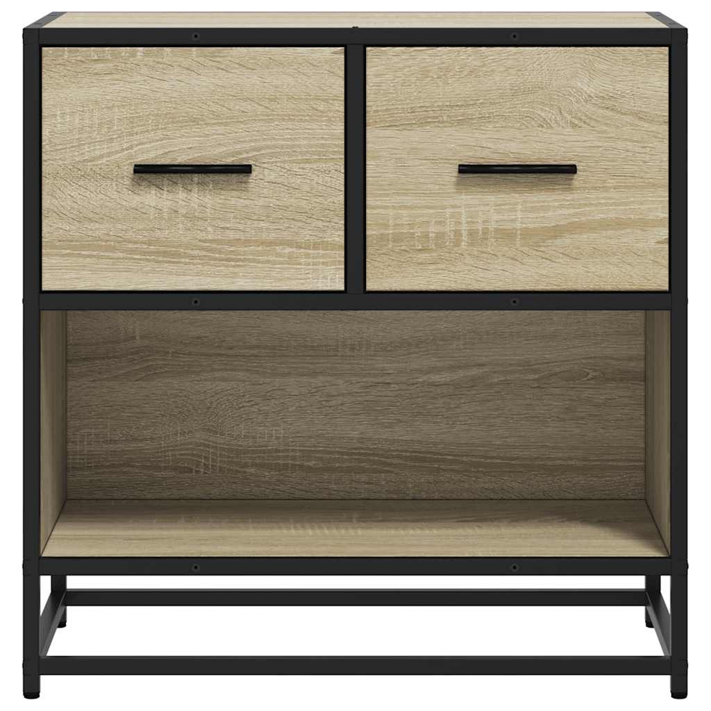 Bedside Cabinet Sonoma Oak 60x31x60 cm Engineered Wood and Metal
